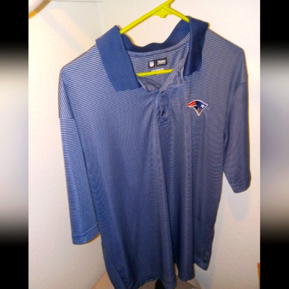 New England Patriots striped NFL Polo t shirt